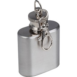 Mini Flachmann als Schlüsselanhänger, silbergrau