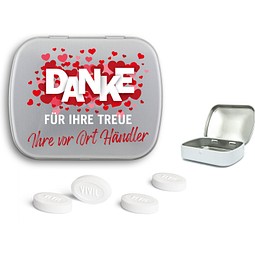 Mini Nostalgiedose, 18 g, Vivil Friendship, silber-matt, inkl. Druck