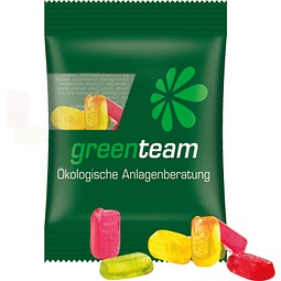 Minitüte 15 g, kompostierbare Folie transparent, Trolli Fruchtgummi Handy, inkl. Druck
