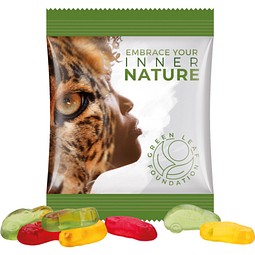 Minitüte,15 g, Folie weiß, Trolli Fruchtgummi Autos, inkl. Druck