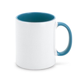 Mocha Keramikbecher, 350 ml, weiß innen hellblau