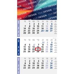 Geiger-Notes Monatskalender Logic 3 Post A Bestseller, inkl. Druck, blau