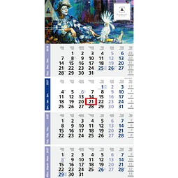 Geiger-Notes Monatskalender Logic 4 Post A Bestseller, inkl. Druck, blau