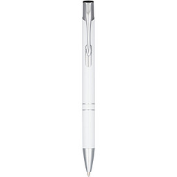 Moneta Druckkugelschreiber aus eloxiertem Aluminium, schwarze Mine, weiss