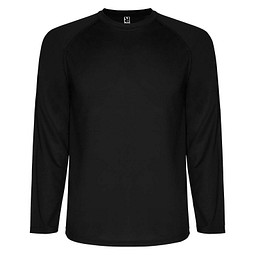 Montecarlo Langarm-Sport-Shirt für Kinder, schwarz, 8