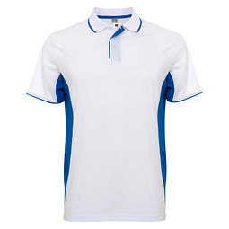 Montmelo Sport Poloshirt Unisex, weiß / royalblau, XL