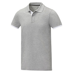 Morgan Polo für Herren, zweifarbig, heather grau, 3XL