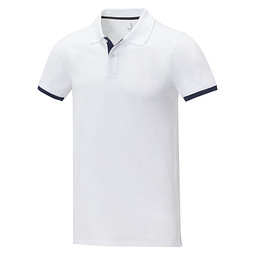 Morgan Polo für Herren, zweifarbig, weiss, XXL