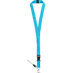 MURRAY. Lanyard aus Polyester (20 mm) mit einem Schlüsselband, Hellblau