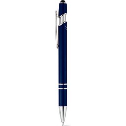 NEIL. Kugelschreiber mit Gehäuse aus recyceltem Aluminium (100% rAL) und Touch-Pen Druckknopf, Dunkelblau