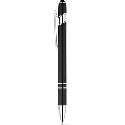 NEIL. Kugelschreiber mit Gehäuse aus recyceltem Aluminium (100% rAL) und Touch-Pen Druckknopf, Schwarz