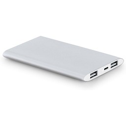 NOBEL. Powerbank 7'200 mAh aus Recyceltes Aluminium (100 % rAL), Satinsilber
