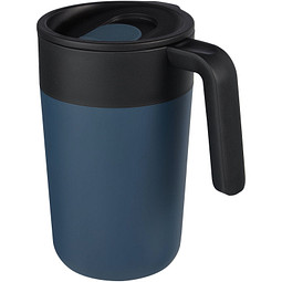 Nordia 400 ml doppelwandiger Becher aus Recyclingmaterial, dunkelblau