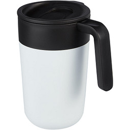 Nordia 400 ml doppelwandiger Becher aus Recyclingmaterial, weiß
