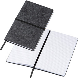 Filz Notizbuch, DIN A5, kariert, grau