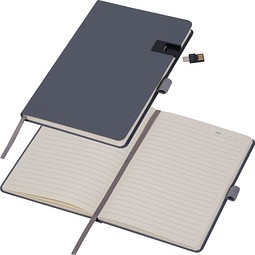 Notizbuch mit 16 GB Speicherkarte FRANCESCO, anthrazit