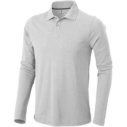 ELEVATE Herren Langarm Poloshirt Oakville, grau meliert, XXL