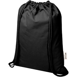 Oregon Blend 140 g/m² GRS-recycelter Turnbeutel 5 L, schwarz