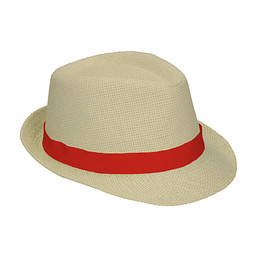 Panamahut Salvador, beige, rotes Hutband