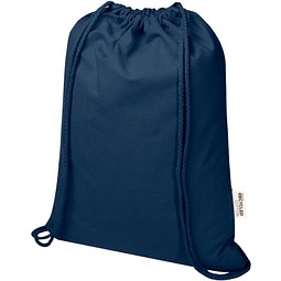 Peru Blend 180 g/m² Sportbeutel aus GRS recycelter Baumwolle 5L, navy