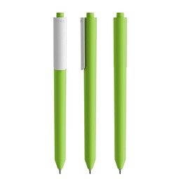 Pigra P03 Soft Touch Push Kugelschreiber, Green-White
