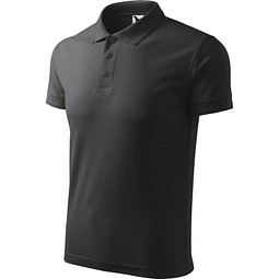 Polohemd Herren Pique Polo, 2XL, anthrazit melliert