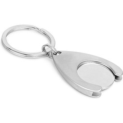PORTHOS. Schlüsselanhänger aus Metall, Satinsilber