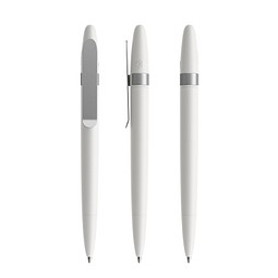 prodir DS5 TSM Twist Kugelschreiber, White-Silver satin finish
