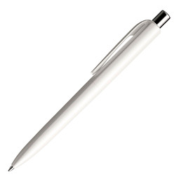 prodir® Kugelschreiber DS8 PPP Family, blaue Mine, weiß/silber poliert