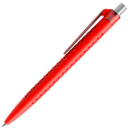 prodir® Kugelschreiber QS40 PMT Air, blaue Mine, rot/silber satiniert