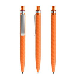prodir® Druckkugelschreiber QS01 Soft Touch PRS Push, blaue Mine, orange