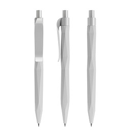 prodir® Druckkugelschreiber QS20 Soft Touch PRP Push, blaue Mine, zementgrau