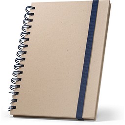 PROUST. A5 Notizbuch mit Ringen, fester Einband, aus Zuckerrohrpapier (80% zuckerrohr) mit unbedruckte Seiten, Blau