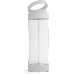 QUINTANA. Sportflasche aus Glas mit PP-Verschluss 390 ml, Hellgrau