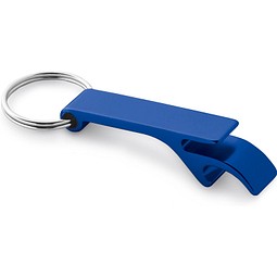 RE-BAITT. Schlüsselanhänger mit Kapselöffner aus recyceltem Aluminium, Königsblau