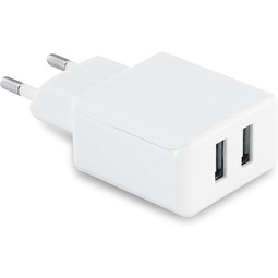 REDI. USB-Adapter aus ABS mit 2 Ausgängen, Weiß