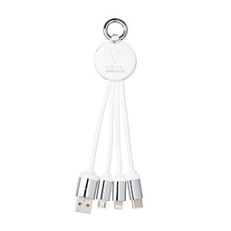 reeves® 3-in-1 Ladekabel mit Beleuchtung PUHALANI, weiß / weiß
