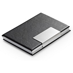 REEVES. Kartenhalter aus Aluminium und PU, Schwarz