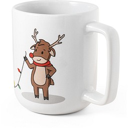 REINDEER. Becher mit Weihnachtsdruck 330 ml, Weiß