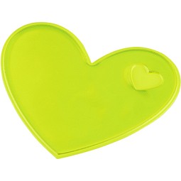 RFX™ S-12 Reflektierender Herz PVC-Aufkleber M, neongelb