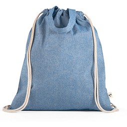 RISSANI. Tragetasche/Turnbeutel (2in1) aus recycelter Baumwolle (70%) und polyester (30% rPET) (140 g/m²), Blau