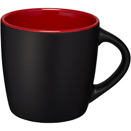 Keramikbecher Riviera, 340 ml, schwarz/rot