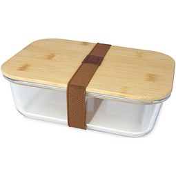 Roby Glas-Brotdose mit Bambusdeckel, natural