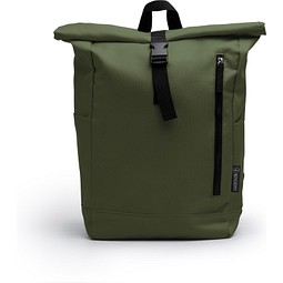 Roll-Top Rucksack aus RPET Dronte, DUNKEL GRÜN