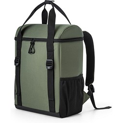 ROMA L. Gepolsterter Thermorucksack aus recyceltem Polyester 600D Ripstop 16 L, Dunkelgrün