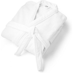 RUFFALO LARGE. Bademantel (350 g/m²) aus Baumwolle (82%) und recycelter Baumwolle (18%), Weiß