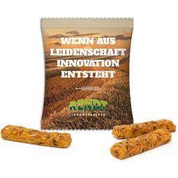 Rustini Vollkorn Sticks im Werbetütchen, 10 g, transparente kompostierbare Folie, inkl. Druck