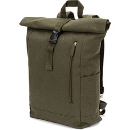 SAINT. Roll-Top-Rucksack aus recyceltem Baumwolle und recyceltem Polyester (380 g/m²), Dunkelgrün