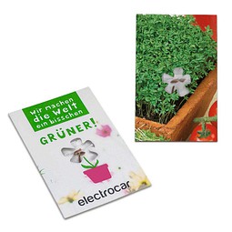 Samen-Karte-Mini Blume, Ostern, Gartenkresse, 2-seit. Druck