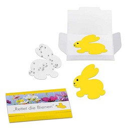 Samenpapier in Klappkärtchen, Ostern, Häschen, 1-seit. Druck